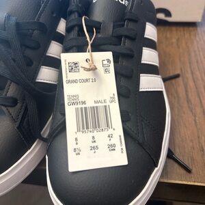 adidas Black and White Men's Grand Court 2.0 Sneakers